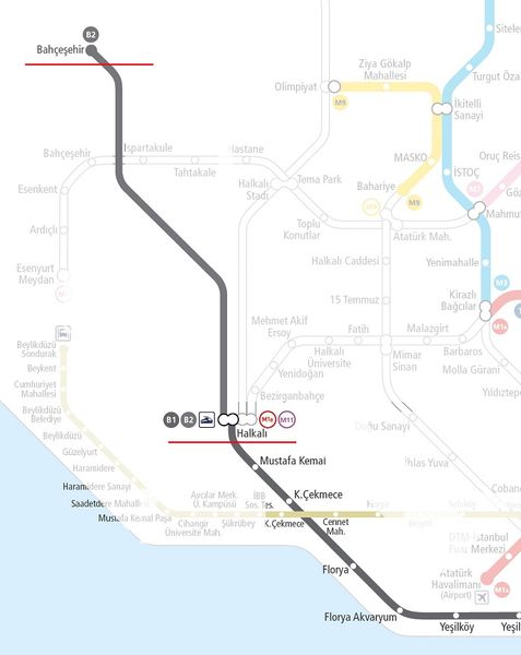 B2-Halkali-Bahcesehir-line