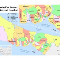 Districts map of Istanbul 2025 fotoğraf.